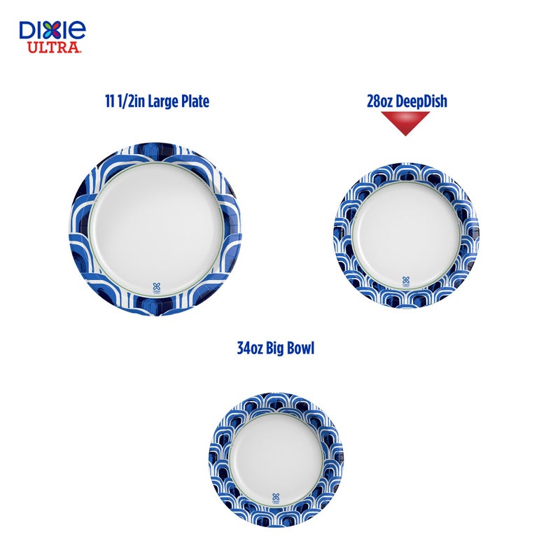 Dixie Ultra, Deep Dish Paper Plates, 28 Oz, 40 Count, Heavy Duty, Microwave-Safe, Soak-Proof, Cut Resistant, Disposable Plates For Heavy, Messy Meals - Image 2